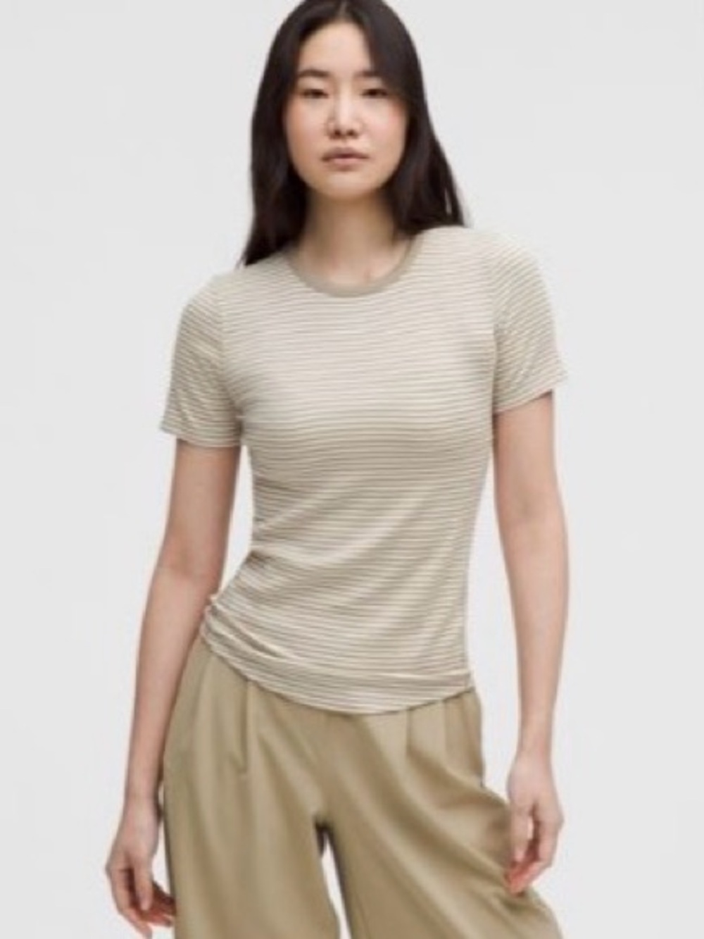 NWT lululemon Hold Tight Short Sleeve Striped Shirt Size 4